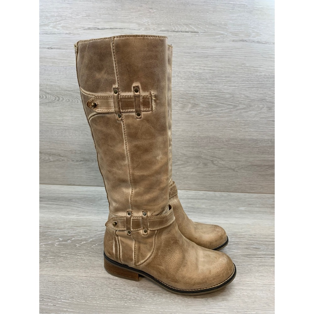 Corral Women's Boots Western Distressed Tan Leather Tall 7 Harness Shoes